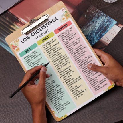 Low Cholesterol Food List – Eat, Limit, Avoid Chart | Printable PDF for heart-healthy eating and grocery planning