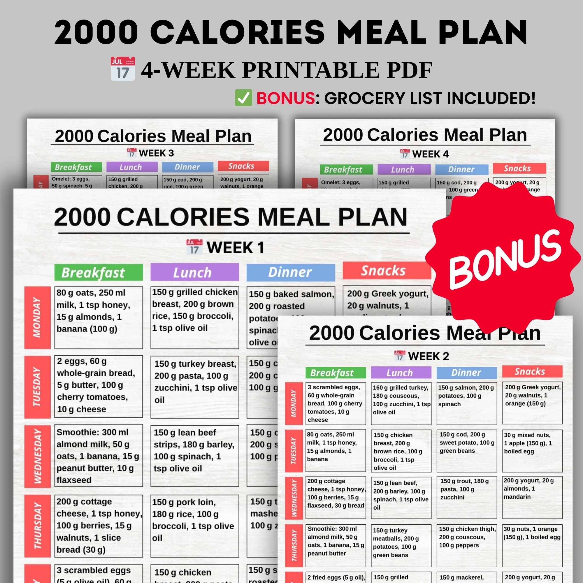Digital Product – Nothing Will Be Shipped - 2025-07-18T161338.172 2000 Calorie Meal Plan 4 Weeks With Breakfast Lunch Dinner Snacks And Grocery List Printable A4 And US Letter