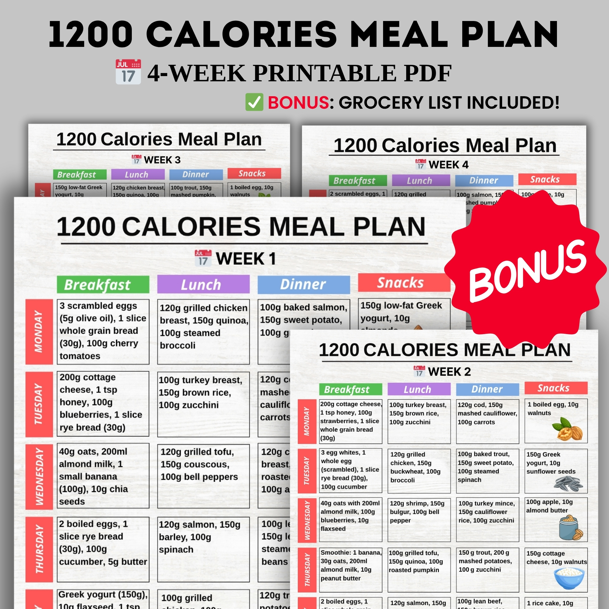 Digital Product – Nothing Will Be Shipped - 2025-07-30T142058.105 1200 Calorie Meal Plan – 4-week printable diet chart with meals and snacks + grocery list (A4 & US Letter)