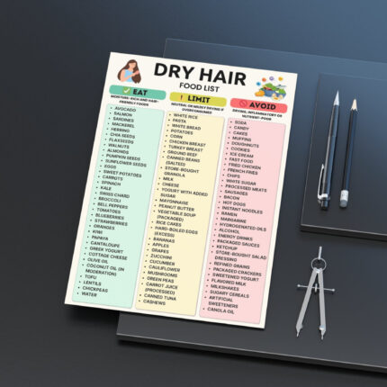 dry hair food list, hair hydration foods, hair nutrition chart, printable food chart, eat limit avoid, healthy hair diet, hair friendly foods, dry scalp foods, nutrient rich foods, hair care nutrition